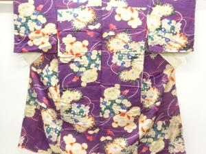 アンティーク　花薬玉模様長襦袢